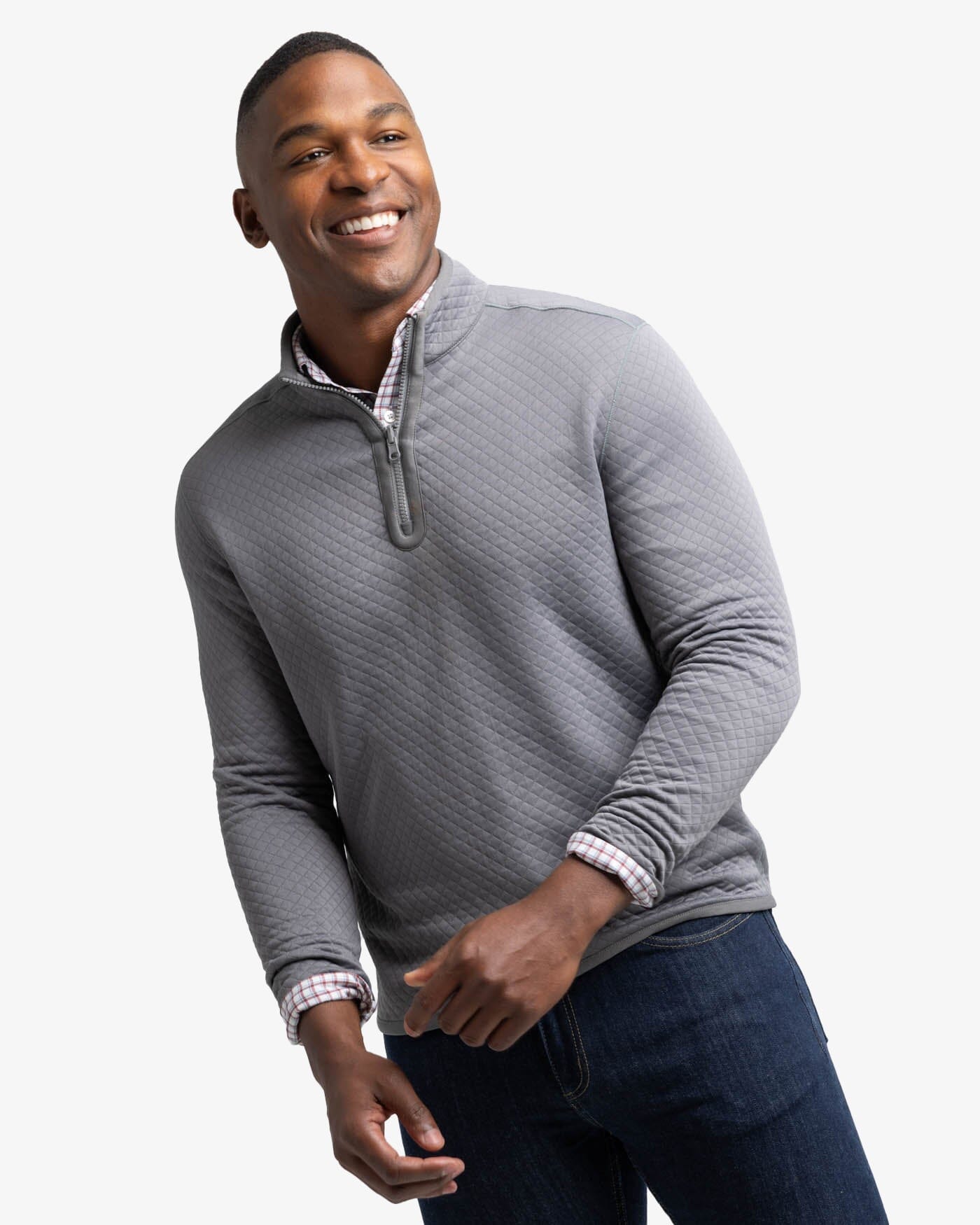 Mens grey quarter zip hot sale