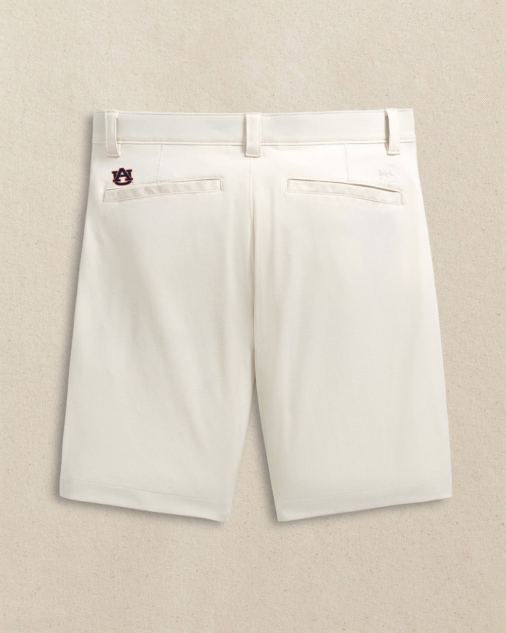 The back view of the Southern Tide Auburn Tigers brrr°®-die 8" Performance Short by Southern Tide - Stone