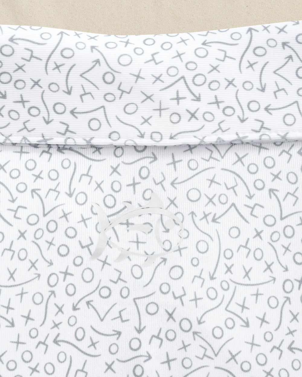 The detail view of the Southern Tide Auburn Tigers Driver Gameplay Polo by Southern Tide - Classic White