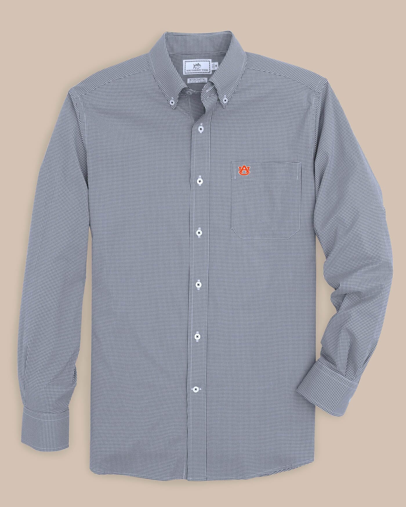 auburn dress shirt Southern Tide Auburn Tigers Gingham Button Down Shirt Blue (Size S) 91% Nylon 9% Stretch