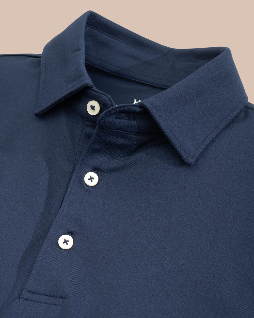 The detail view of the Auburn Tigers Ryder Polo Shirt by Southern Tide - True Navy