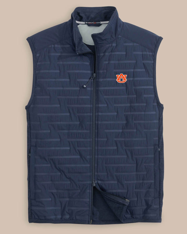 The front view of the Southern Tide Auburn Tigers Tide Abercorn Vest by Southern Tide - True Navy