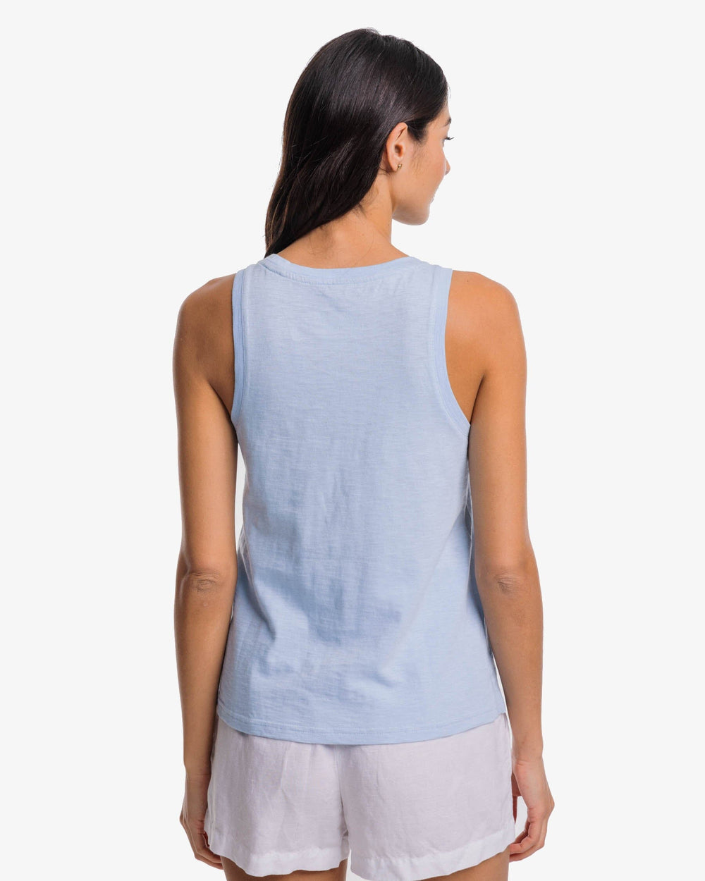 The back view of the Southern Tide Avah Sun Farer Tank by Southern Tide - Sky Blue