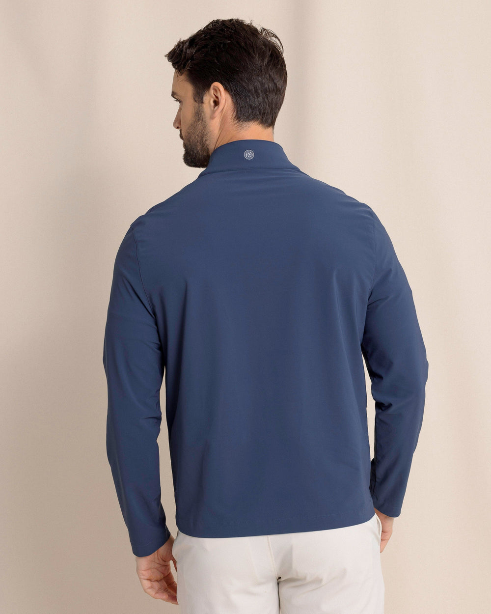 The back view of the Southern Tide Avondale Performance Jacket by Southern Tide - Dress Blue