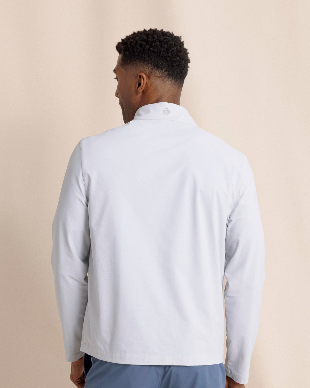 The back view of the Southern Tide Avondale Performance Jacket by Southern Tide - Platinum Grey