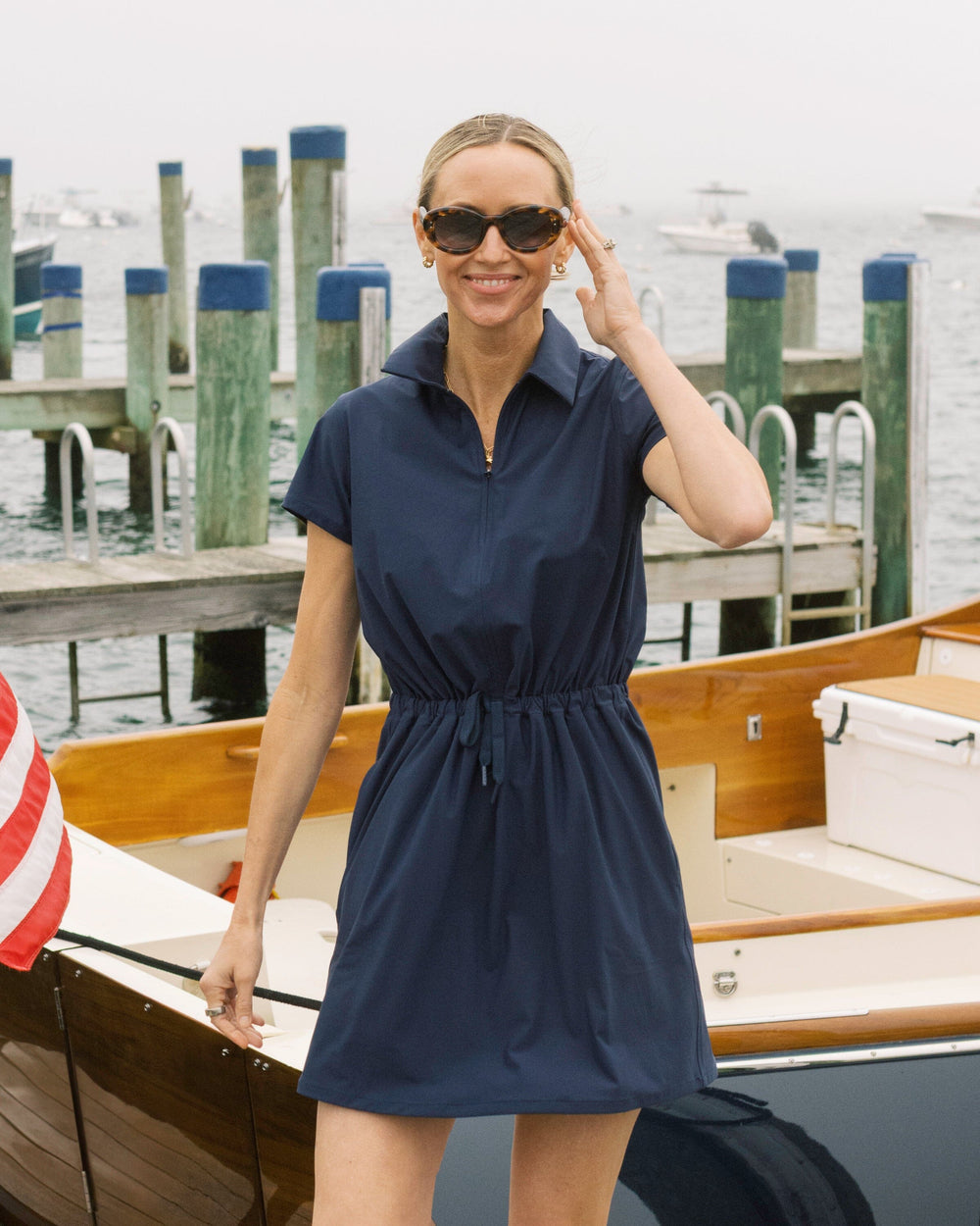 Southern Tide Women's Bailee Performance Dress, Blue, Large Southern Tide Women's Bailee Performance Dress, Blue, Large