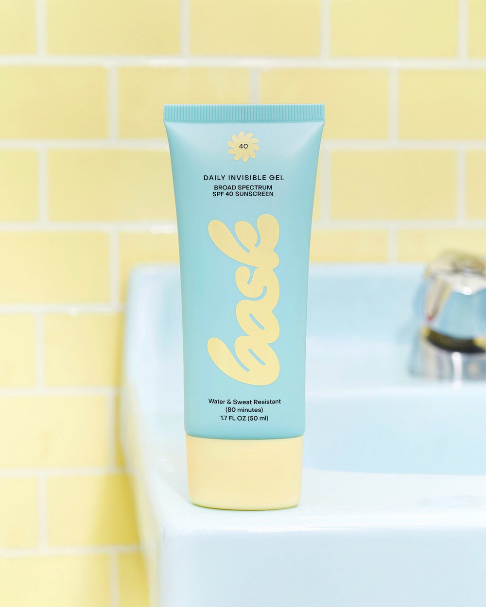 The lifestyle view of the Southern Tide Bask Daily Invisible Gel SPF 40 Sunscreen by Southern Tide - Boat Blue