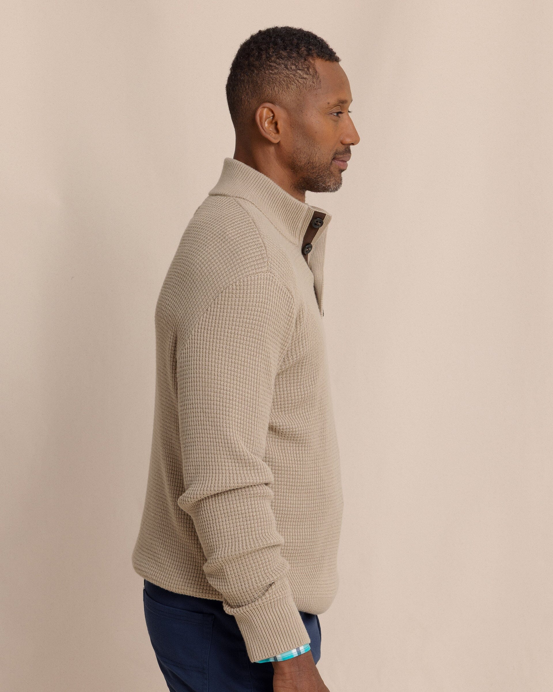 Men's Bass Creek Heather Quarter Button Sweater | Southern Tide