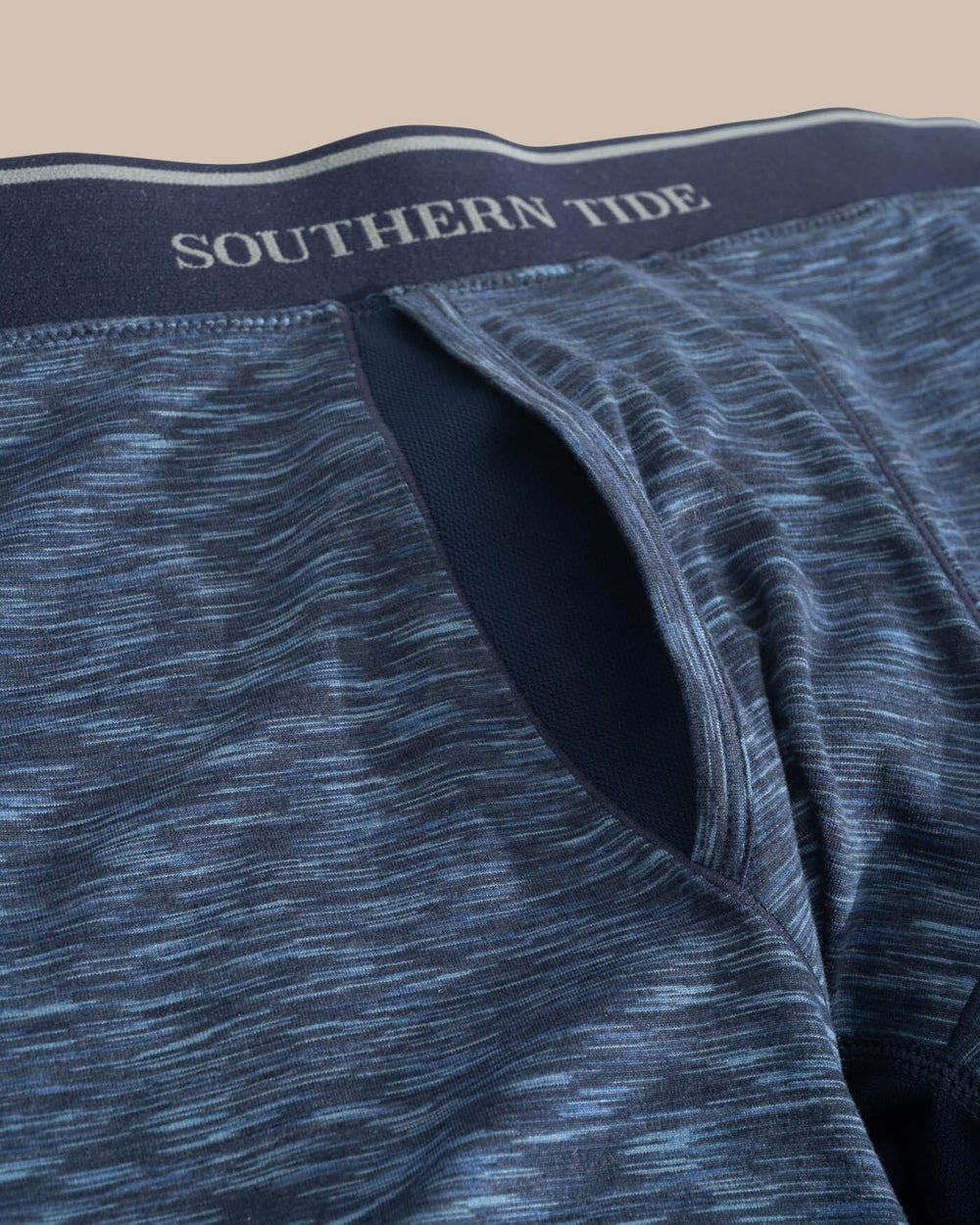 The detail of the Men's Baxter Boxer Brief by Southern Tide - True Navy