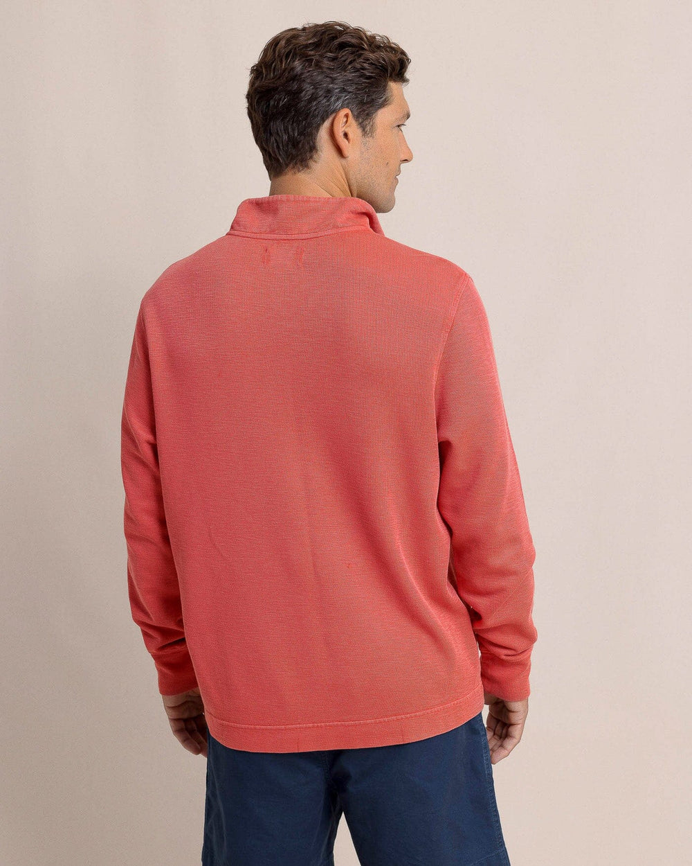 The back view of the Southern Tide Bar Berry Quarter Zip by Southern Tide - Mineral Red