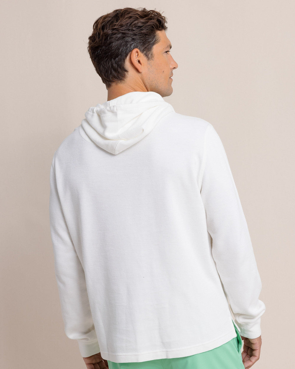 The back view of the Southern Tide Bay View Hoodie by Southern Tide - Sand White