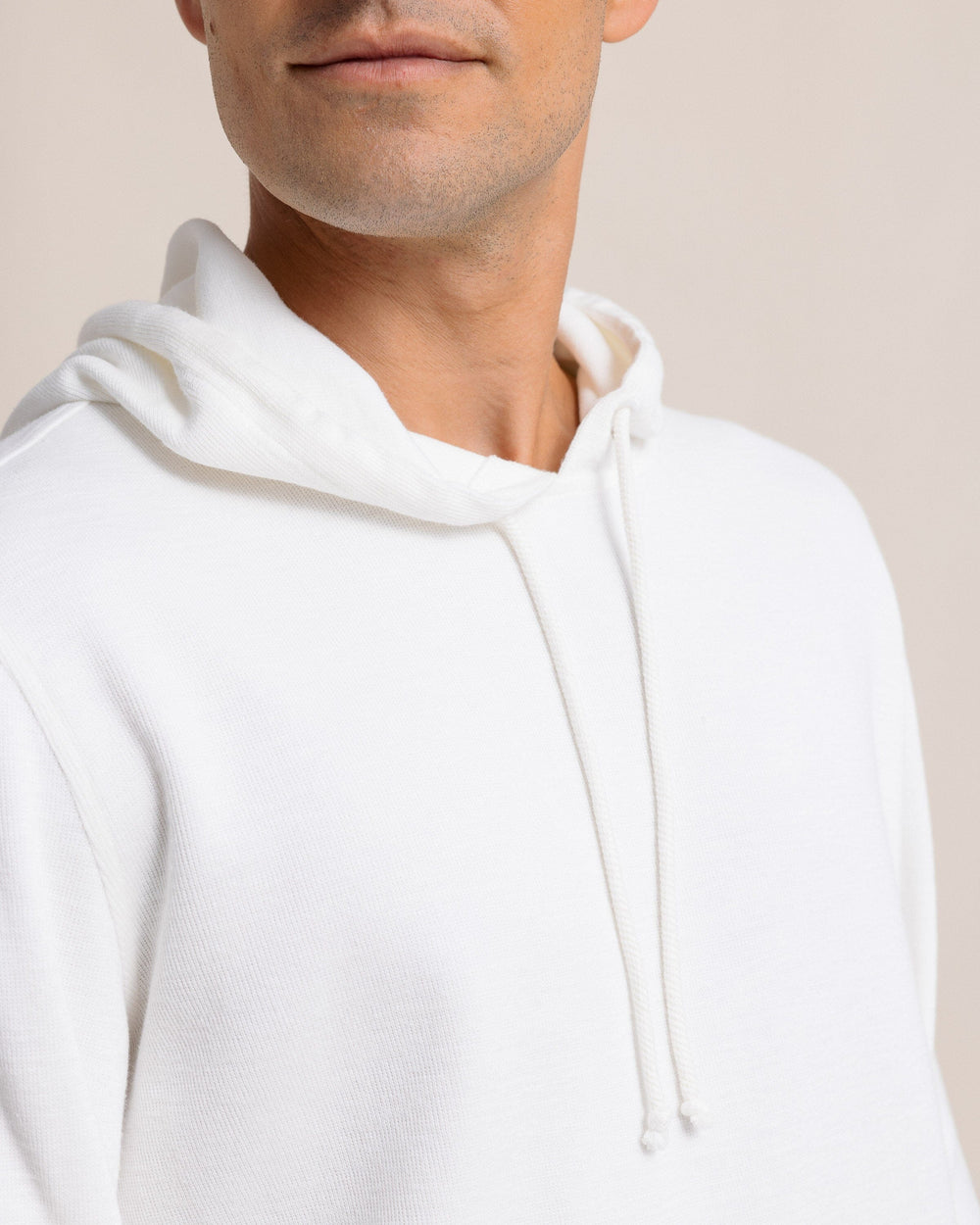 The detail view of the Southern Tide Bay View Hoodie by Southern Tide - Sand White