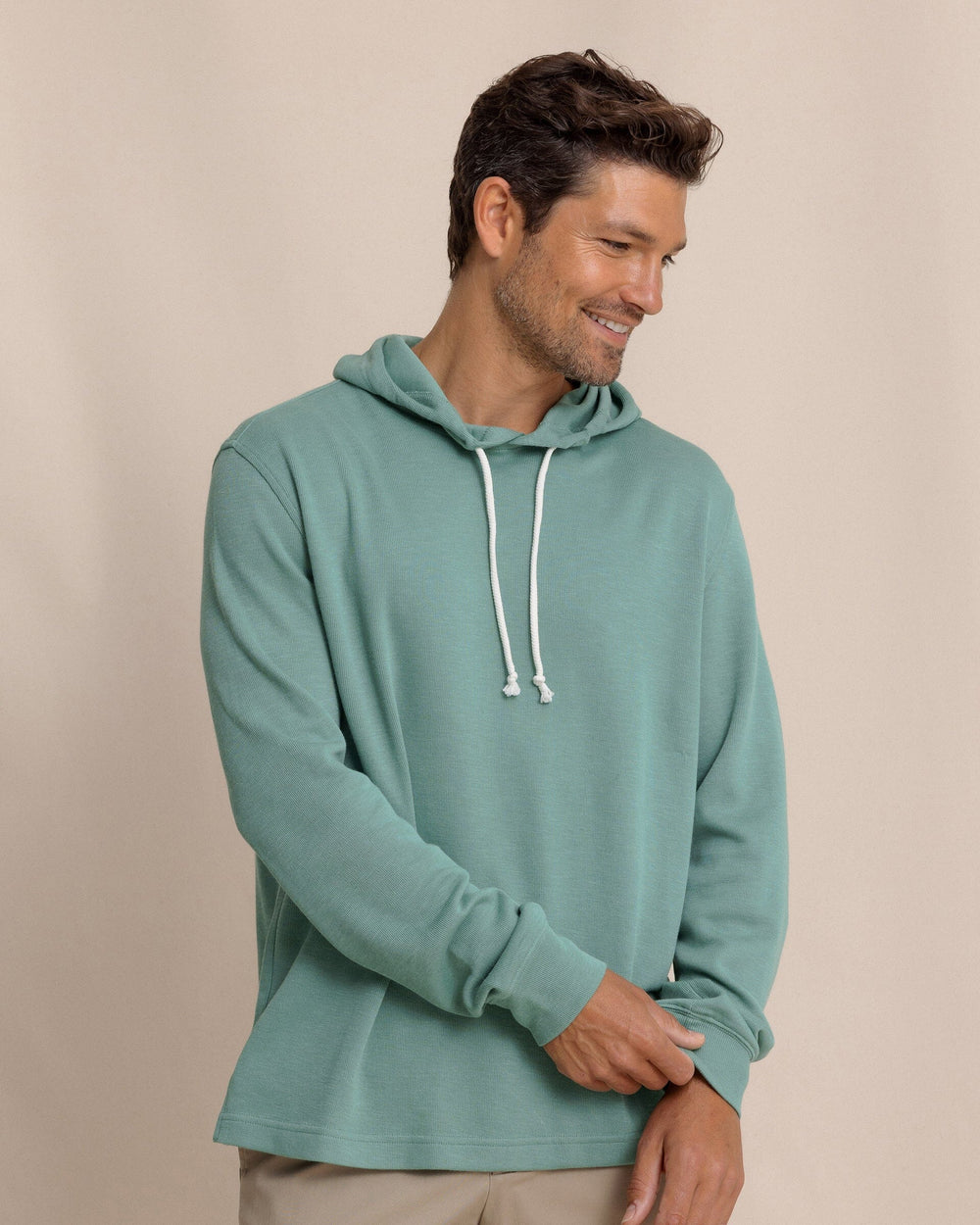 The front view of the Southern Tide Bay View Hoodie by Southern Tide - Seafoam Green