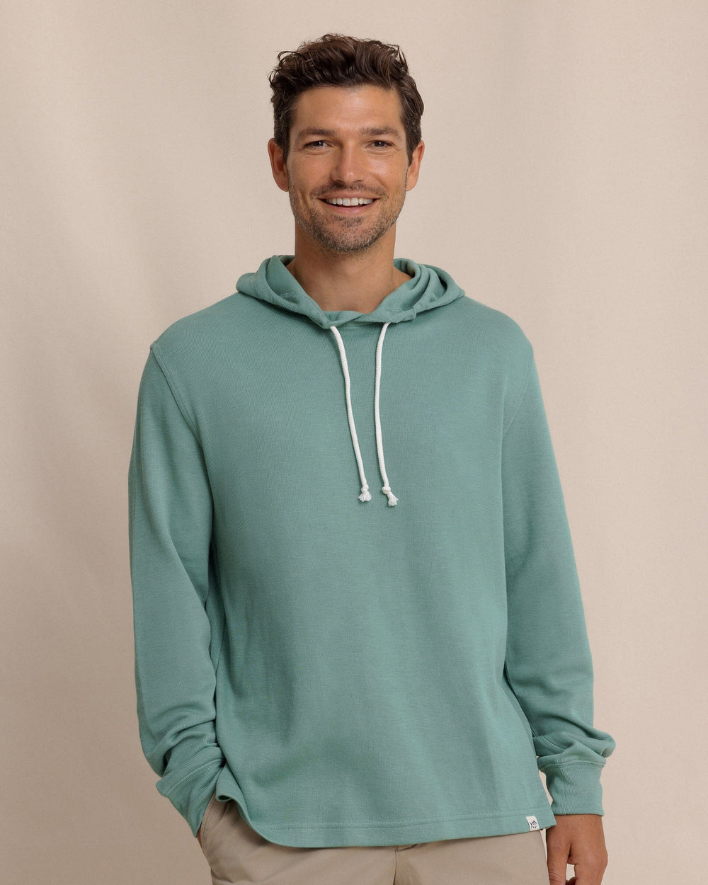 The front view of the Southern Tide Bay View Hoodie by Southern Tide - Seafoam Green