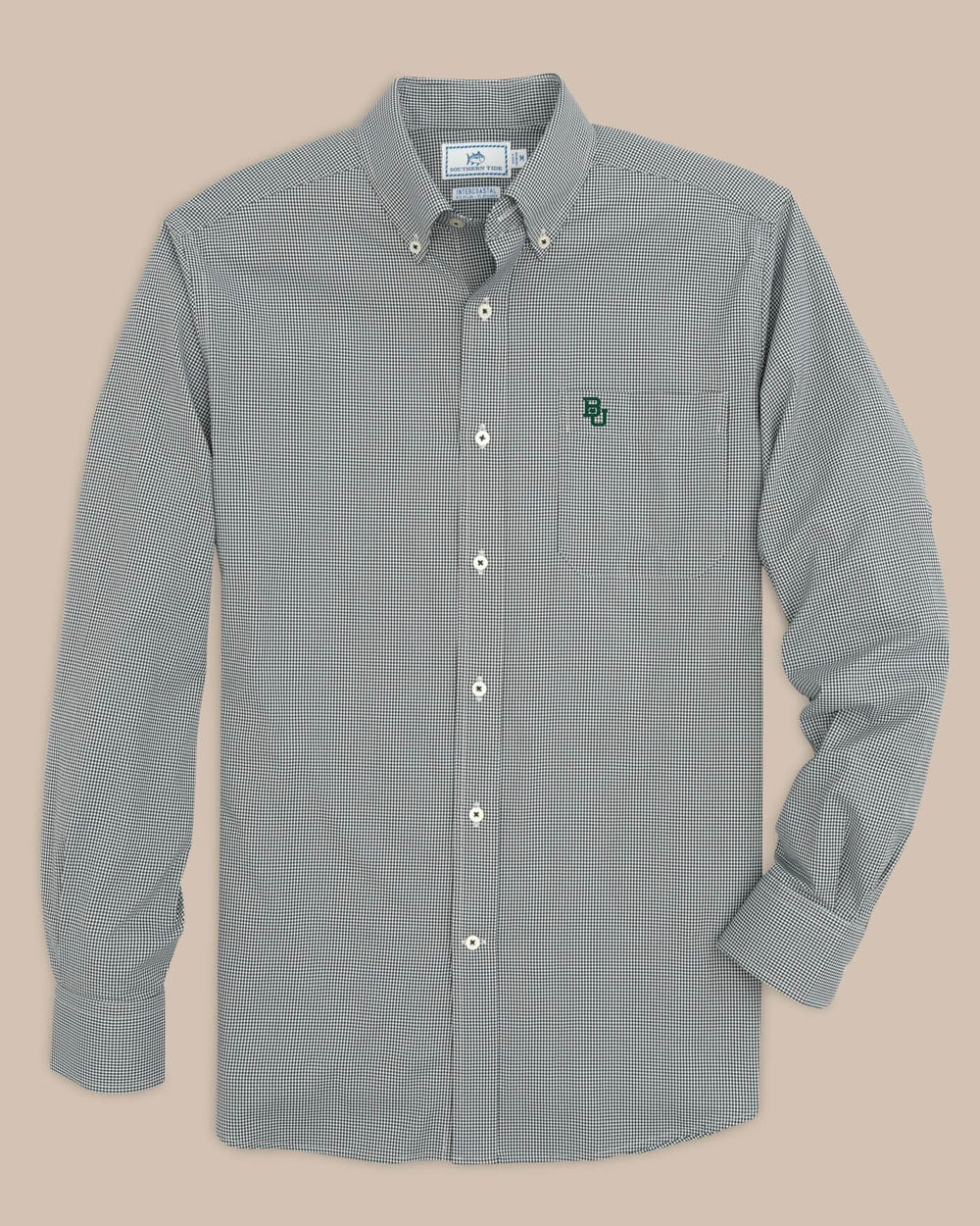 The front view of the Southern Tide Baylor Gingham Button Down Shirt by Southern Tide - Black