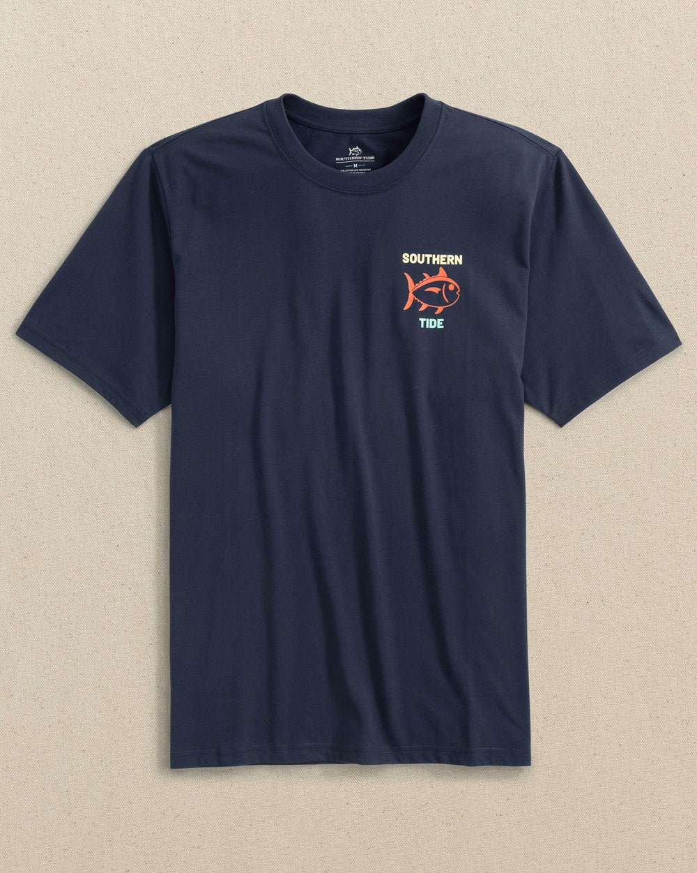 The front view of the Southern Tide Beach Ready Skipjack Short Sleeve T-Shirt by Southern Tide - True Navy