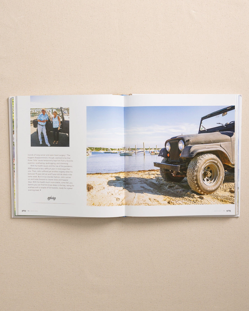 The detail view of the Johnny Vacay Beach Rides Coffee Table Book at Southern Tide - White