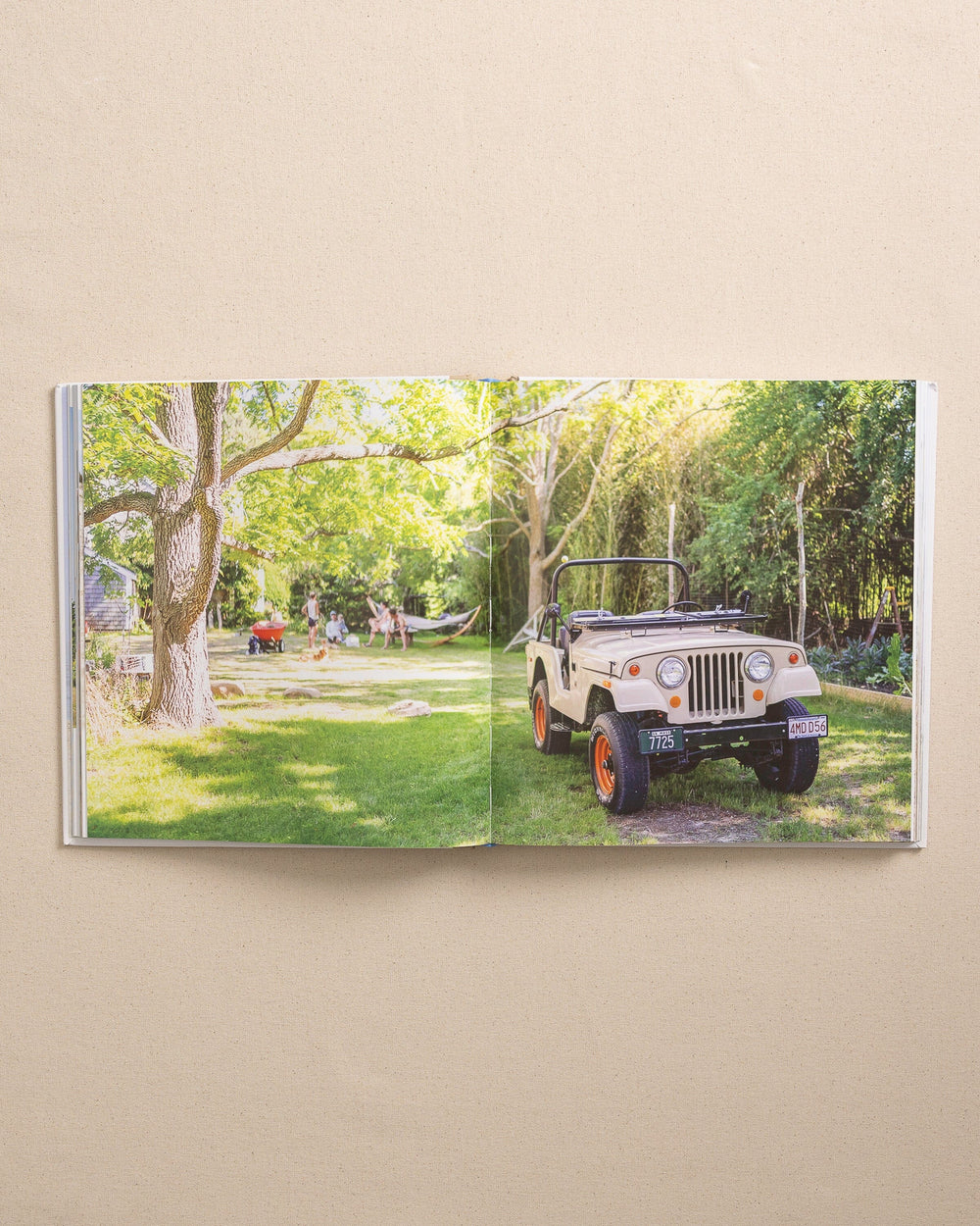 The detail view of the Johnny Vacay Beach Rides Coffee Table Book at Southern Tide - White