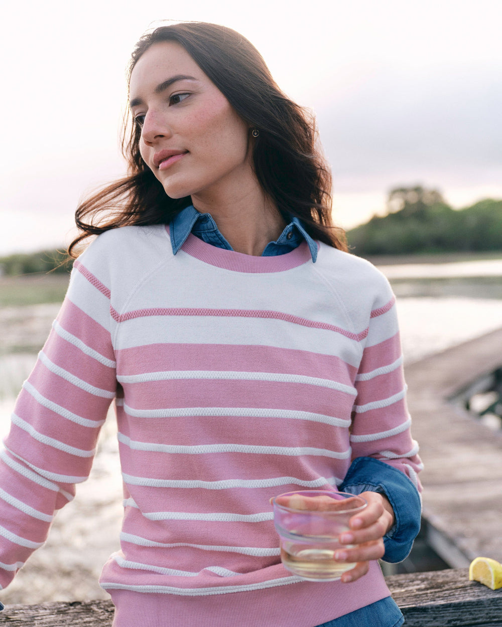 The lifestyle view of the Southern Tide Bekah Sweater by Southern Tide - Rivera Rose