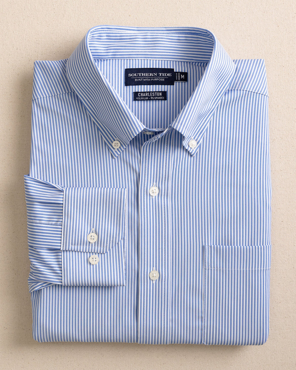 Southern Tide Men's Bengal Stripe Brrr Intercoastal Performance Sport Shirt / Cobalt Blue - Small Southern Tide Men's Bengal Stripe Brrr Intercoastal Performance Sport Shirt / Cobalt Blue - Small