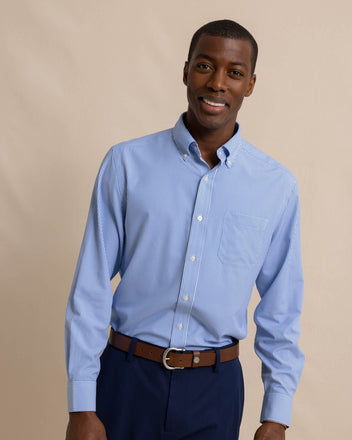 Intercoastal Bengal Stripe Sport Shirt- Cobalt Blue main image 1