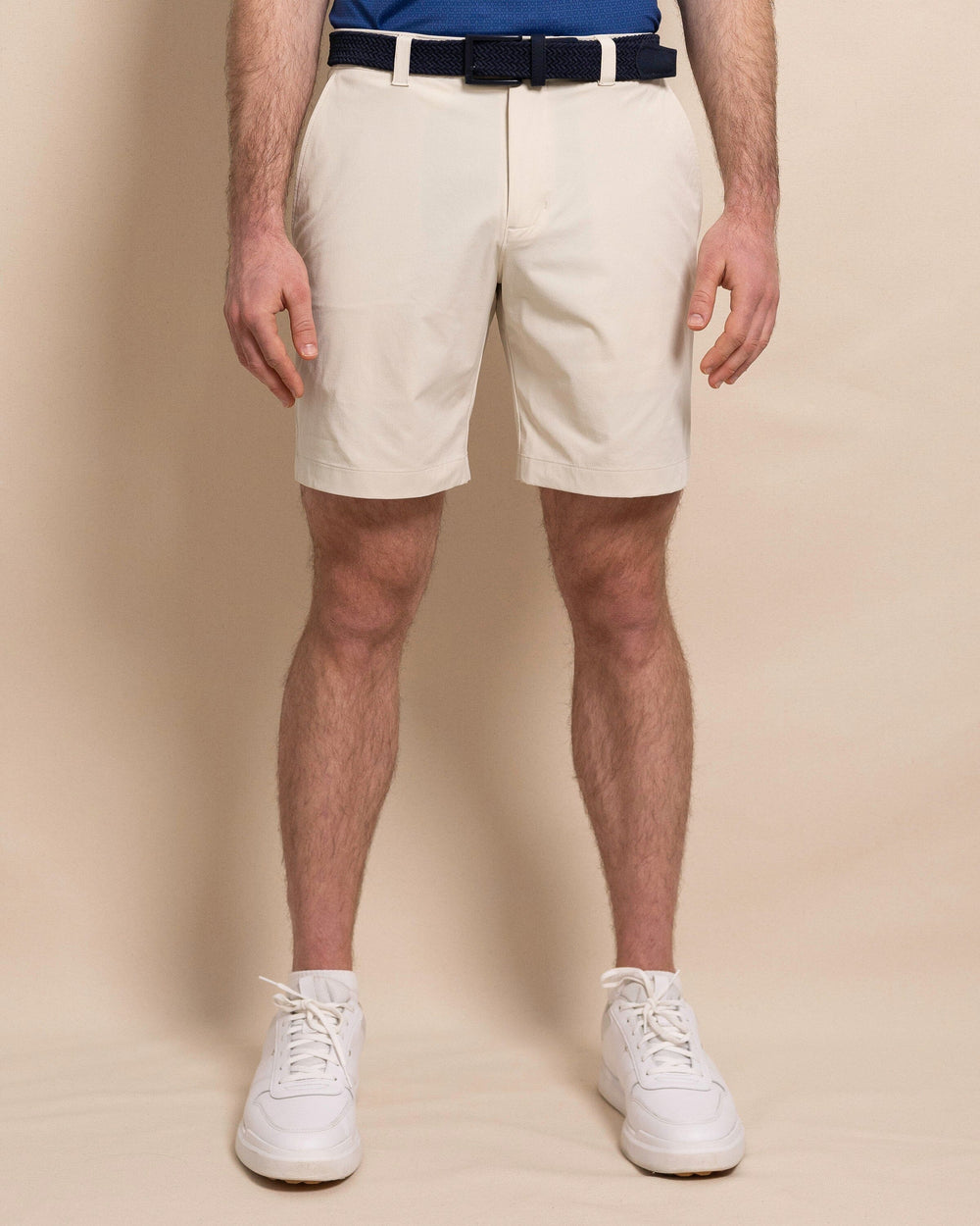 The front view of the Southern Tide Birdie 8" Coastal Breeze® Performance Short by Southern Tide - Stone