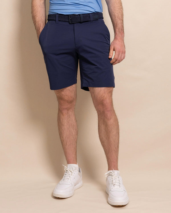 The front view of the Southern Tide Birdie 8" Coastal Breeze® Performance Short by Southern Tide - True Navy