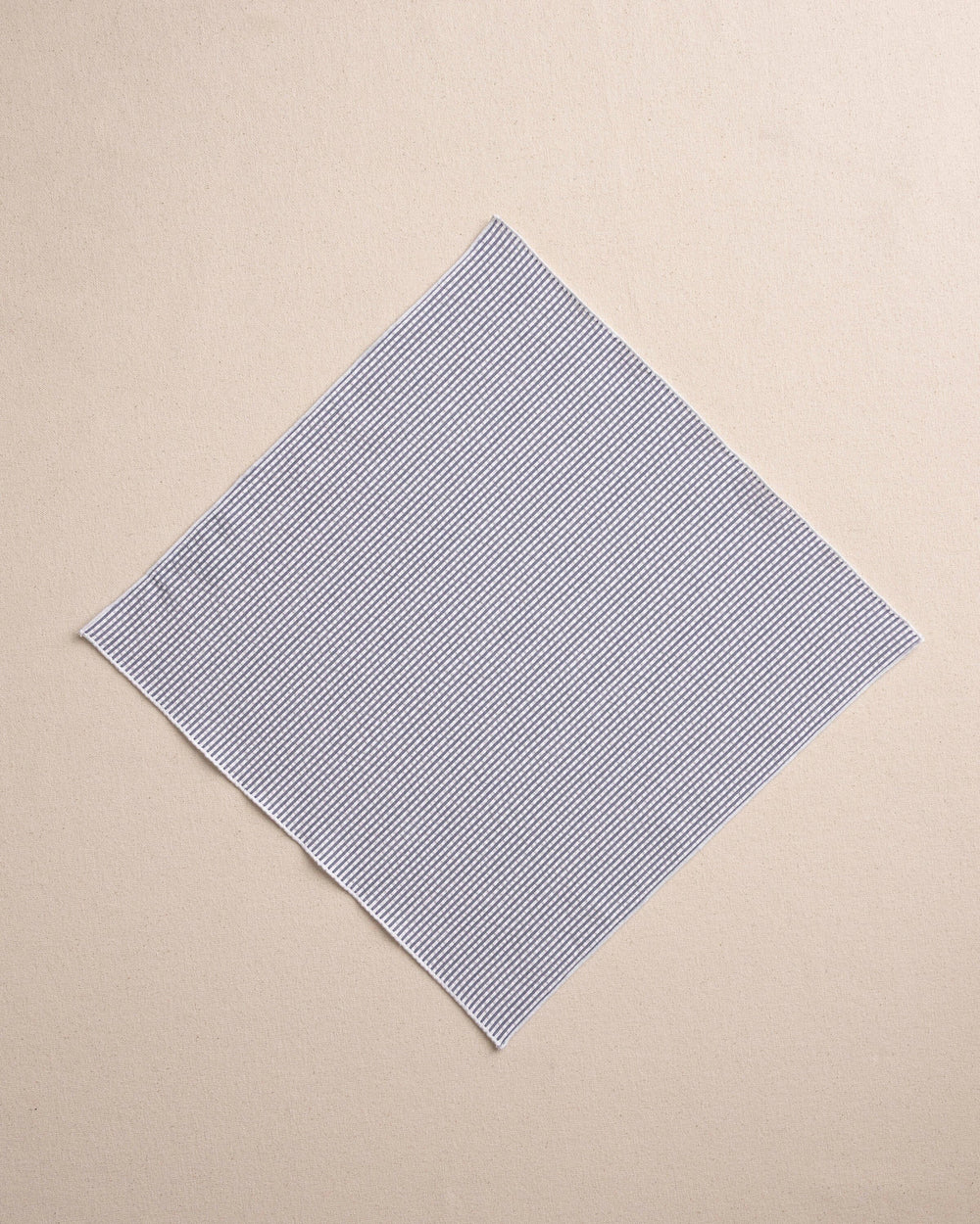The detail pattern view of the Southern Tide Blue and White Seersucker Pocket Square by Southern Tide - Blue