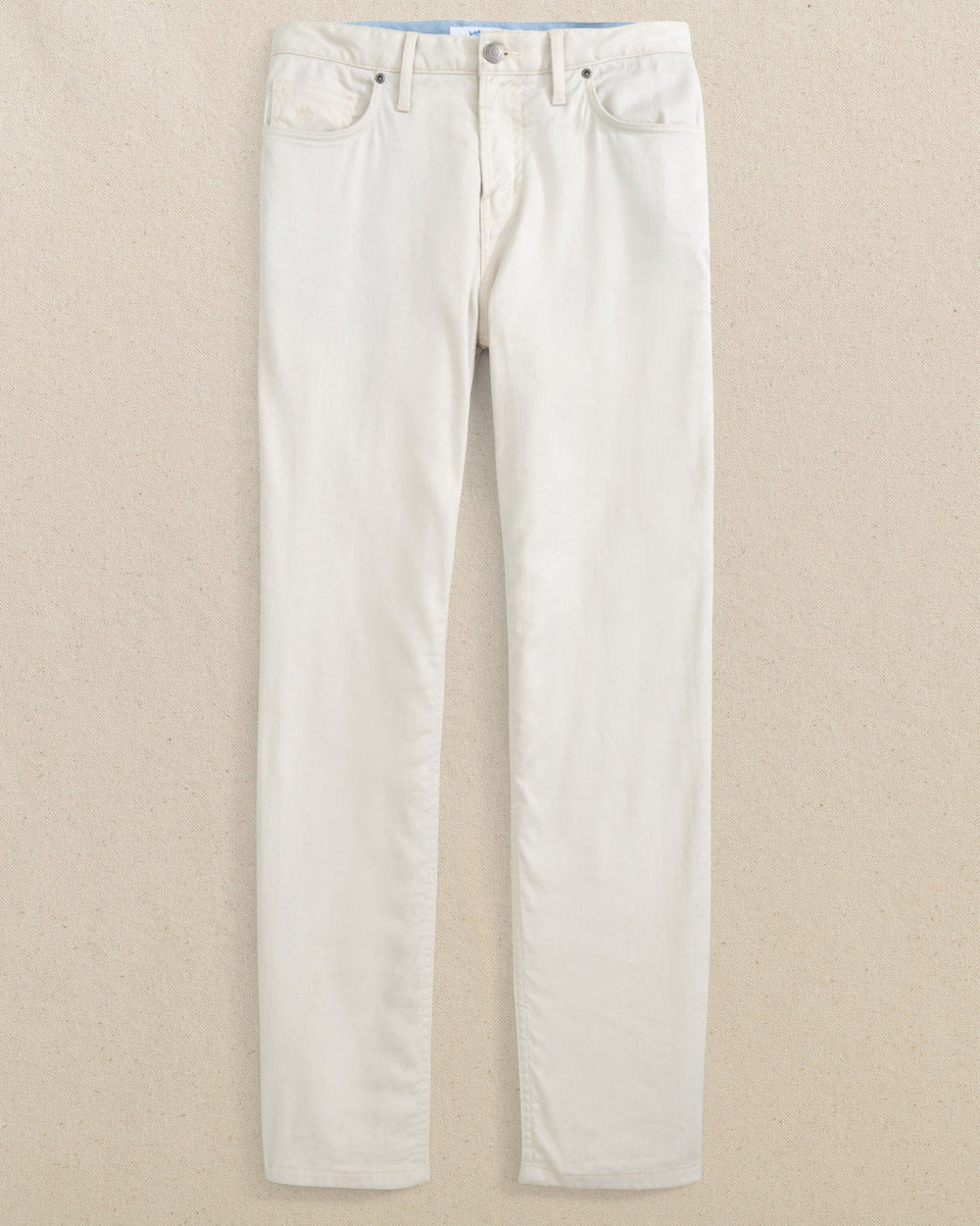 The front view of the Southern Tide Bluewater Five Pocket Pant by Southern Tide - Stone