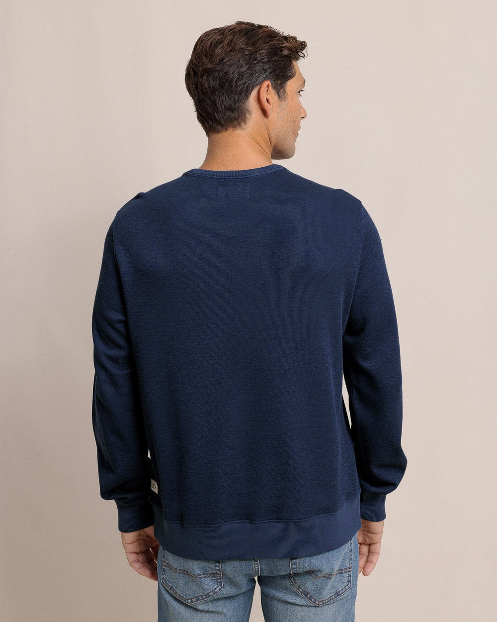 The back view of the Southern Tide Bluffton Crewneck by Southern Tide - Dress Blue