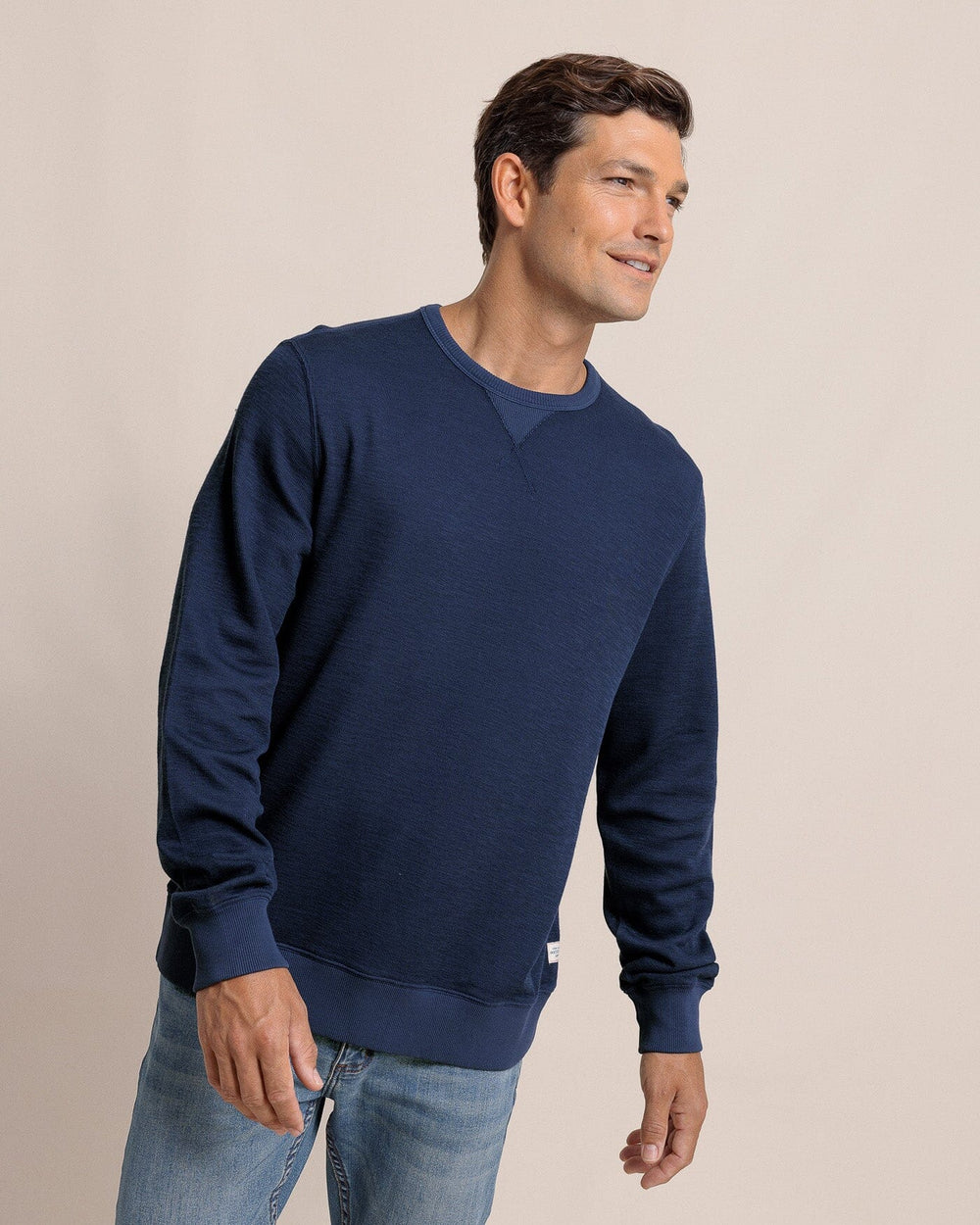 The front view of the Southern Tide Bluffton Crewneck by Southern Tide - Dress Blue