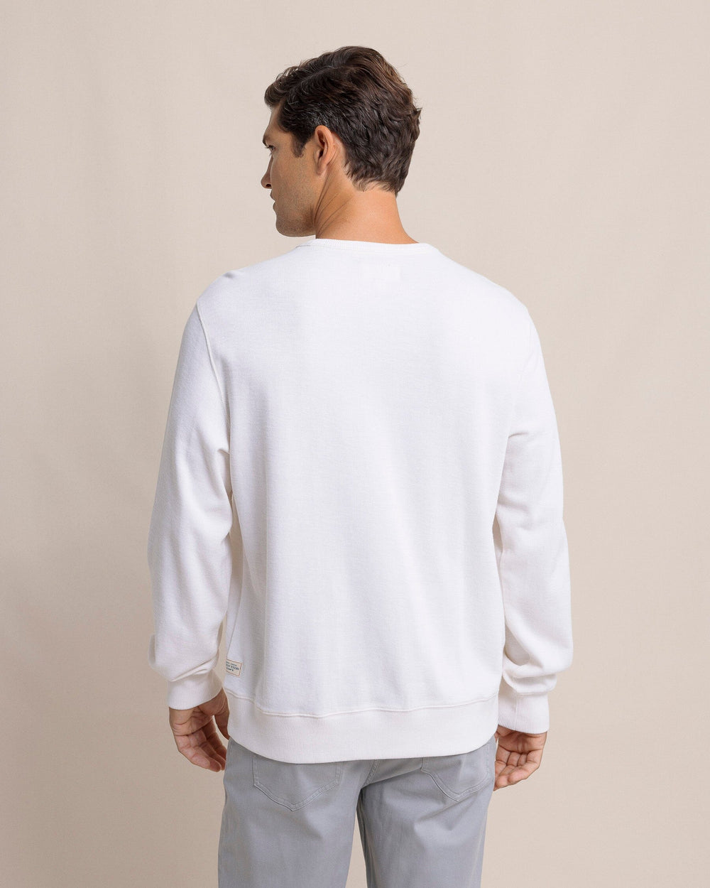 The back view of the Southern Tide Bluffton Crewneck by Southern Tide - Sand White