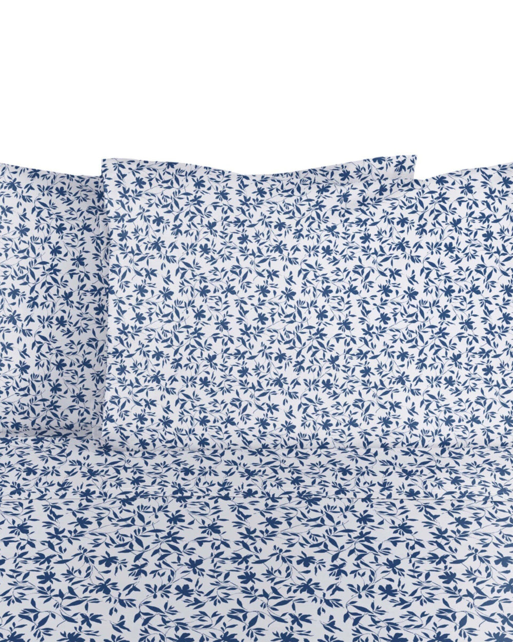 The detail view of the Southern Tide Botanical Floral Sheet Set by Southern Tide - Navy