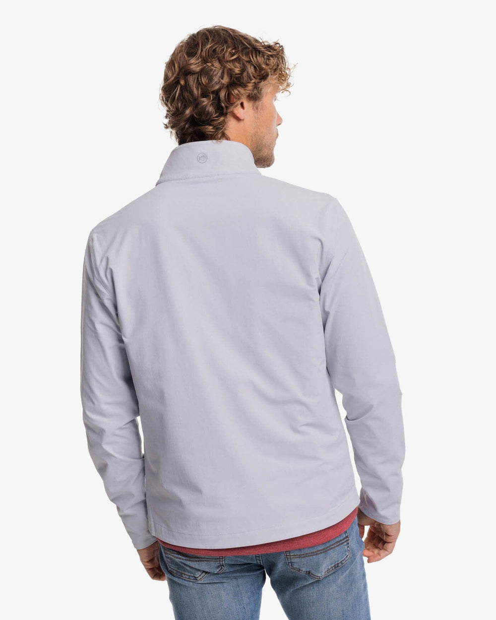The back view of the Southern Tide Bowline Performance Jacket by Southern Tide - Platinum Grey