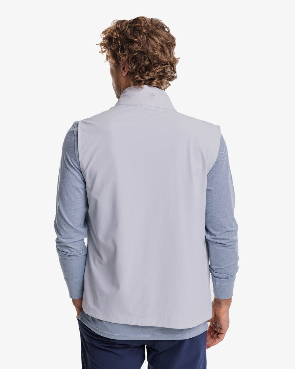 The back view of the Southern Tide Bowline Performance Vest by Southern Tide - Platinum Grey