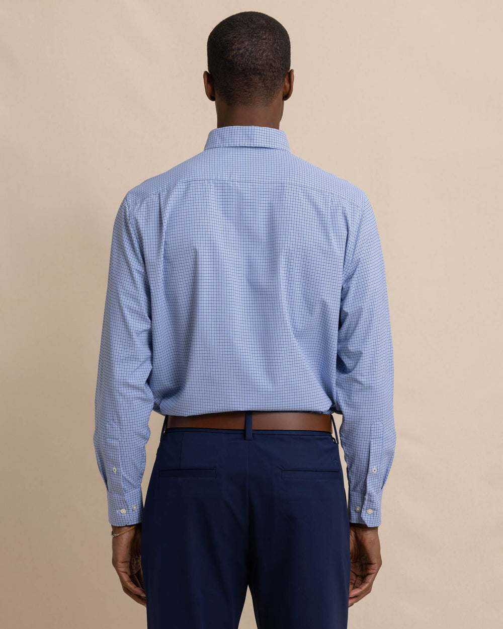 The back view of the Southern Tide Bowry brrr°® Intercoastal Sport Shirt by Southern Tide - Seven Seas Blue
