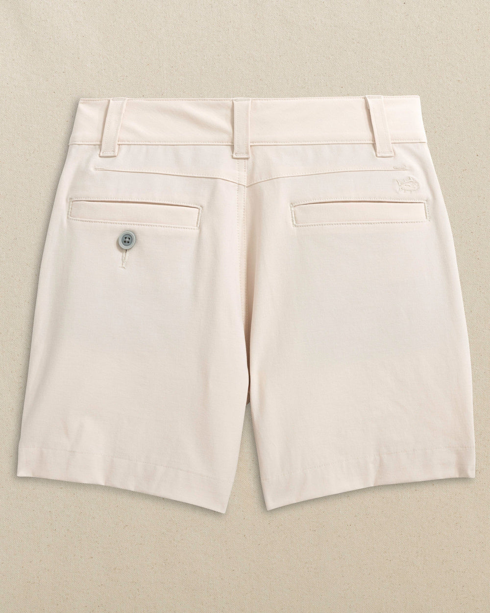 The back view of the Southern Tide Boys Bogey Short by Southern Tide - Stone