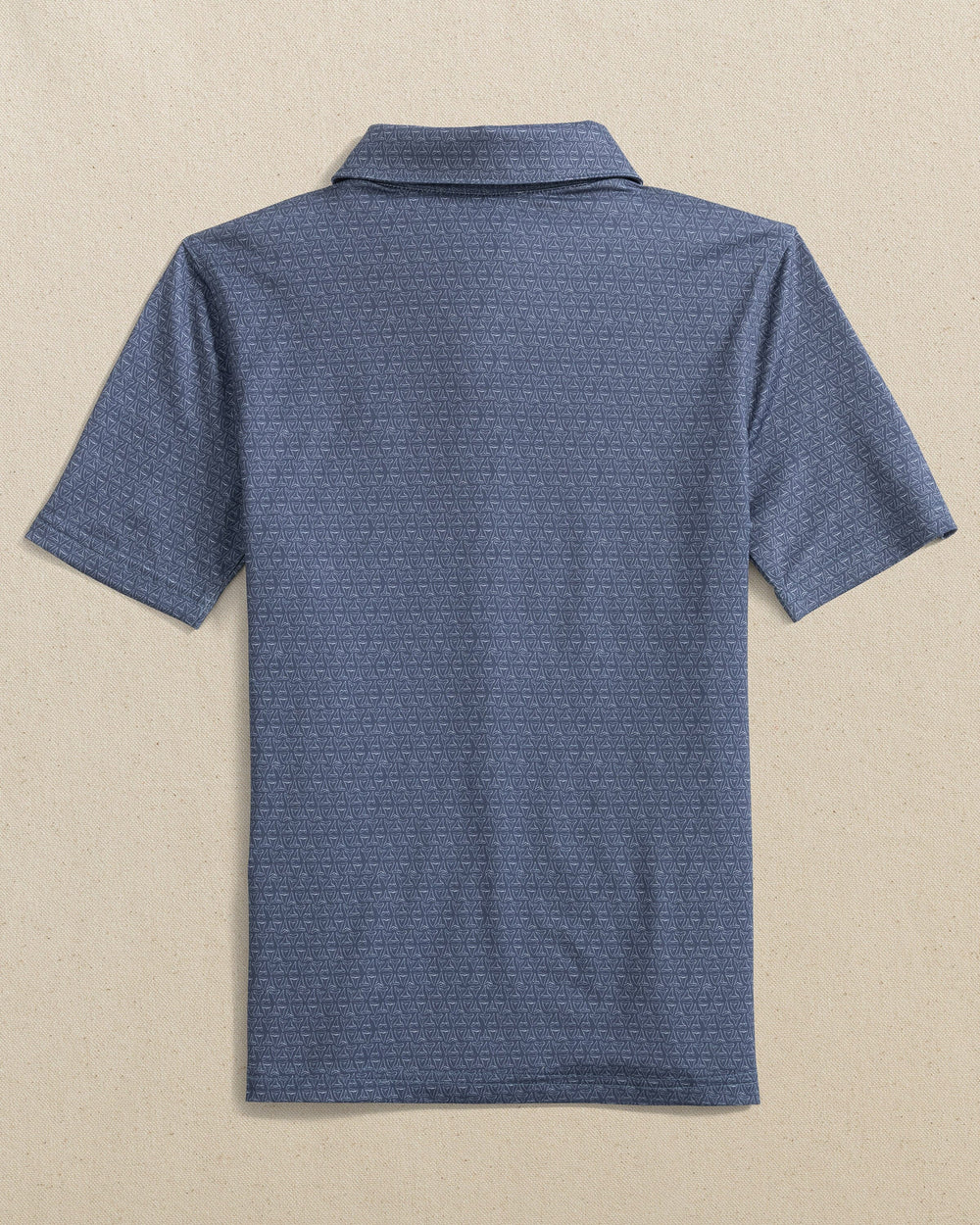 The back view of the Southern Tide Boys Driver Jaw Breakers Performance Polo by Southern Tide - Light Indigo 