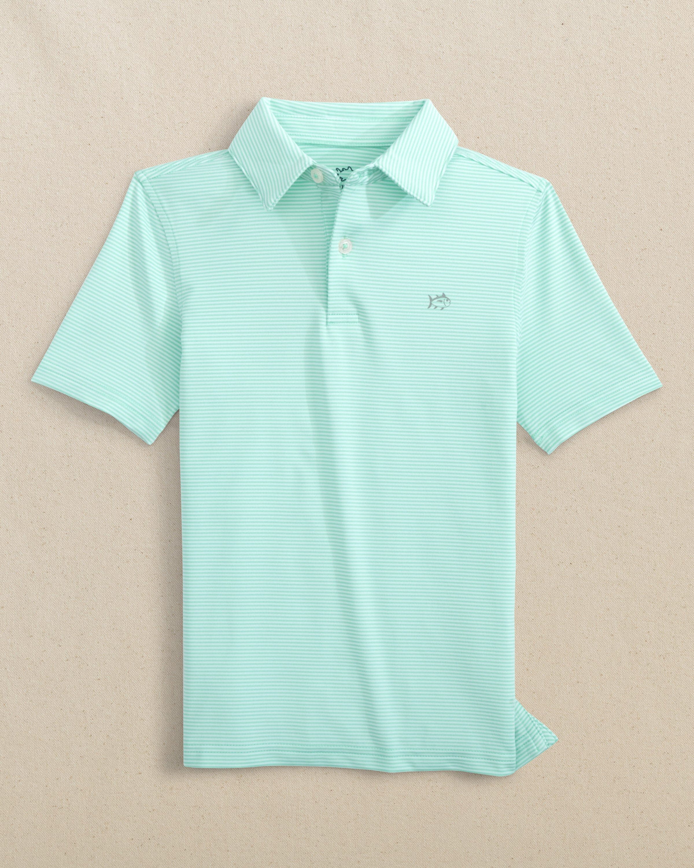 Boys Driver Meadowbrook Stripe Performance Polo | Southern Tide