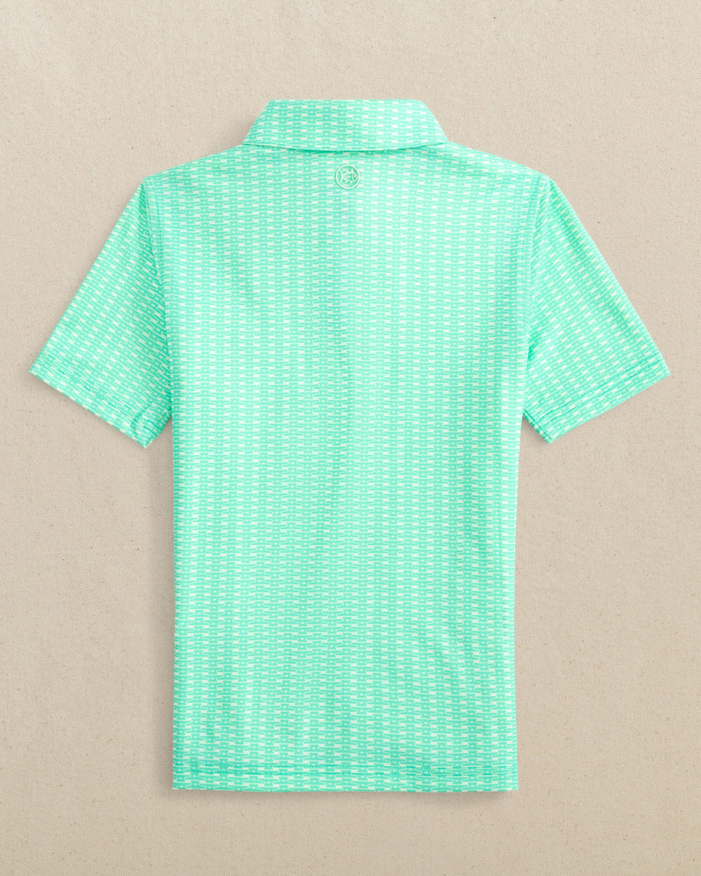 The back view of the Southern Tide Boys Driver Pop Lock & Dock It Printed Performance Polo by Southern Tide - Gulf Shores