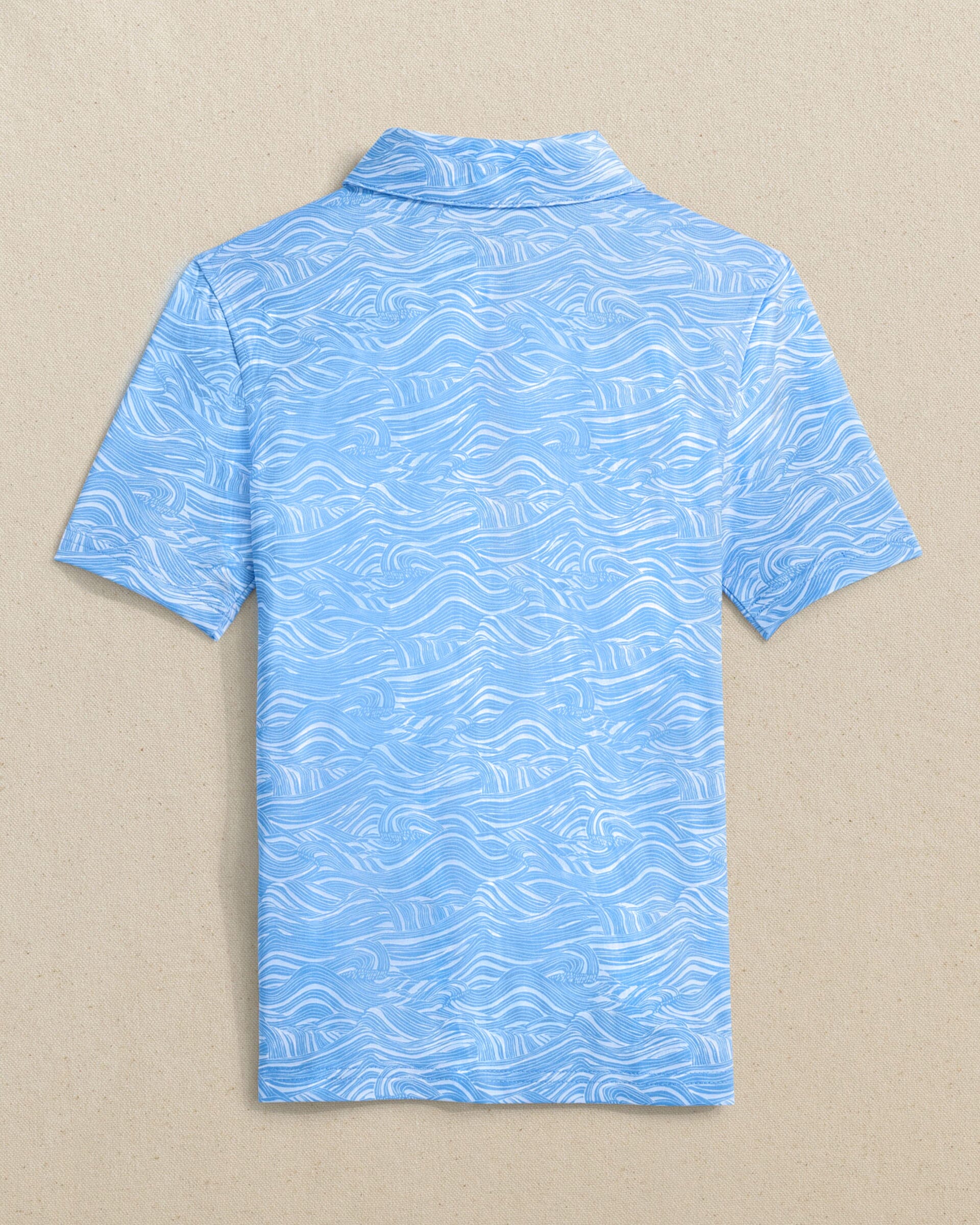 Boys Driver Rolling Waves Printed Performance Polo | Southern Tide