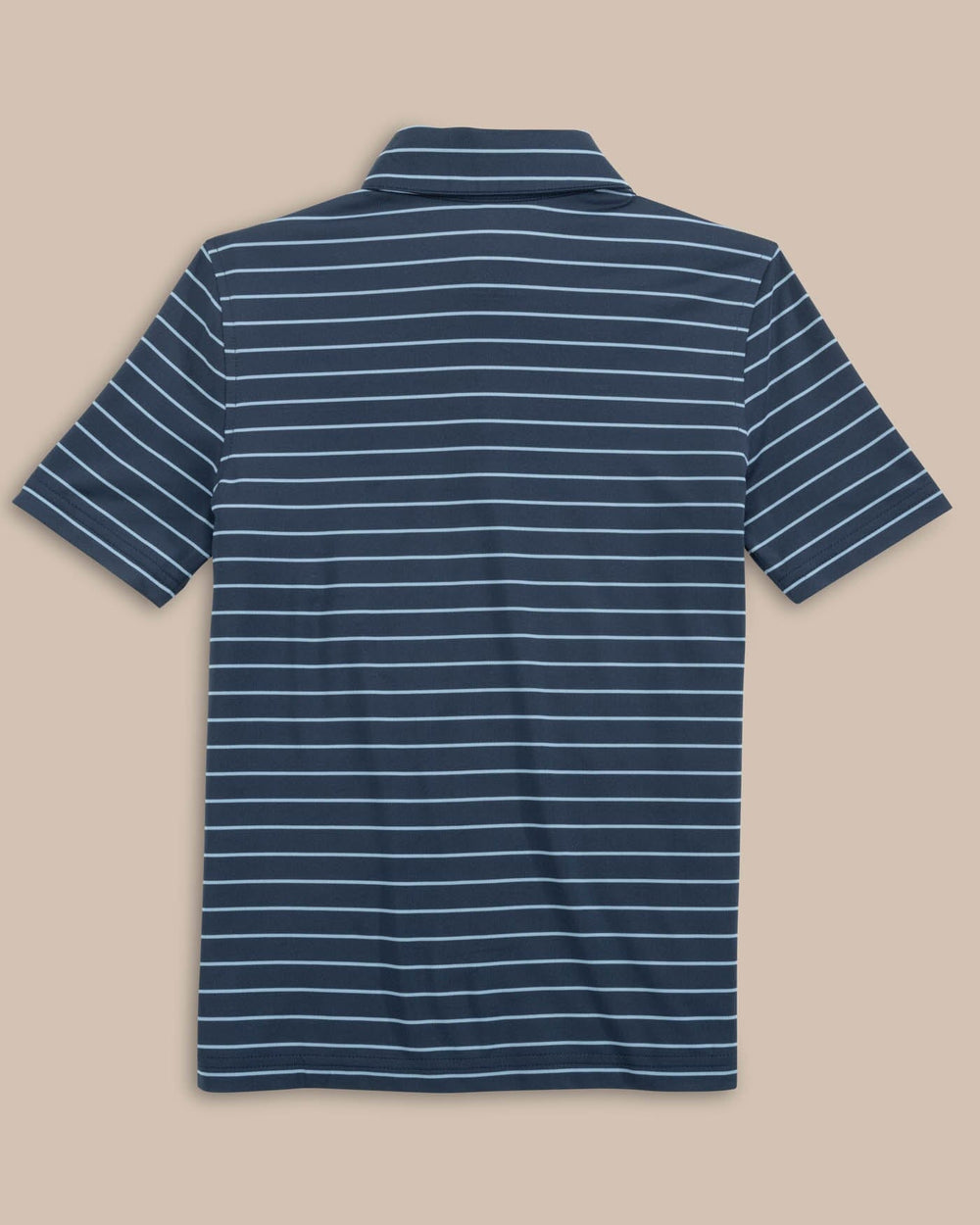 The back view of the Southern Tide Boys Driver Seaglass Stripe Polo by Southern Tide - Dress Blue