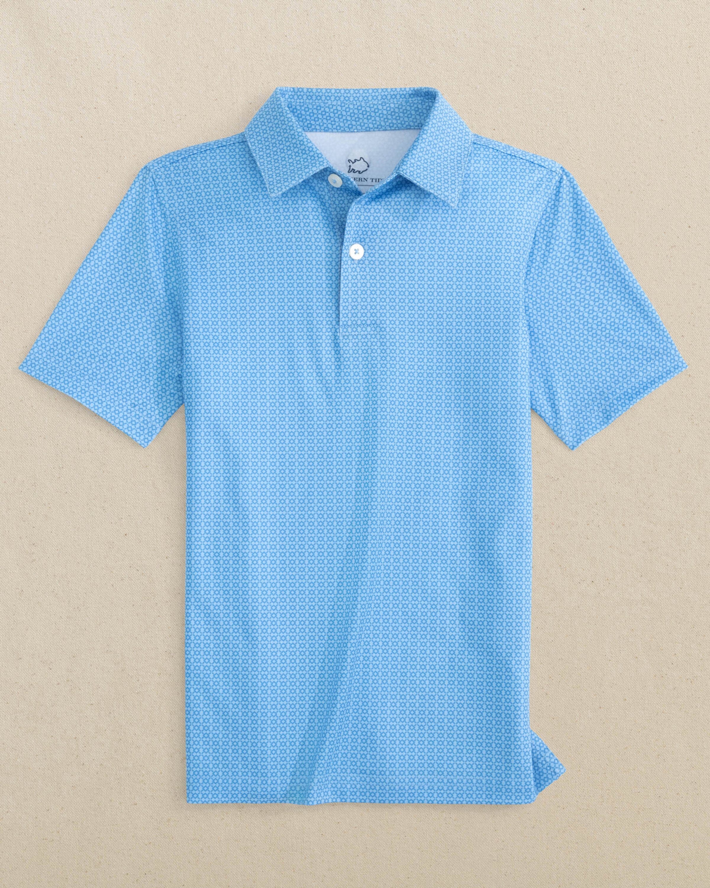 Boys Driver Seaside Geo Printed Performance Polo | Southern Tide