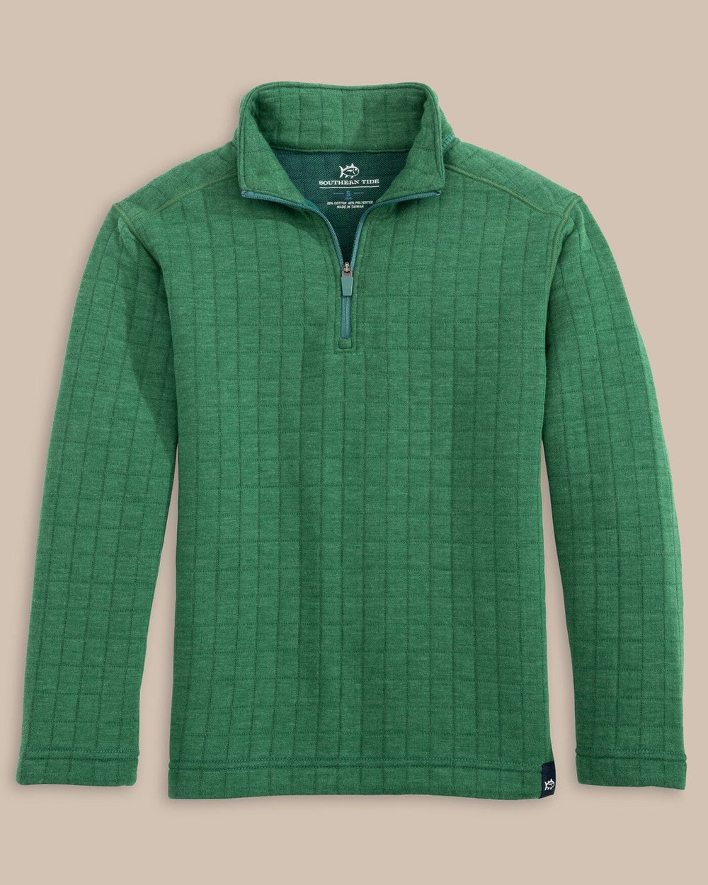 The front view of the Southern Tide Boys Fairwood Quarter Zip by Southern Tide - Salt Meadow