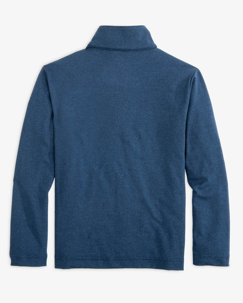 The back view of the Southern Tide Boys Heather Cruiser Quarter Zip by Southern Tide - Heather Dress Blue