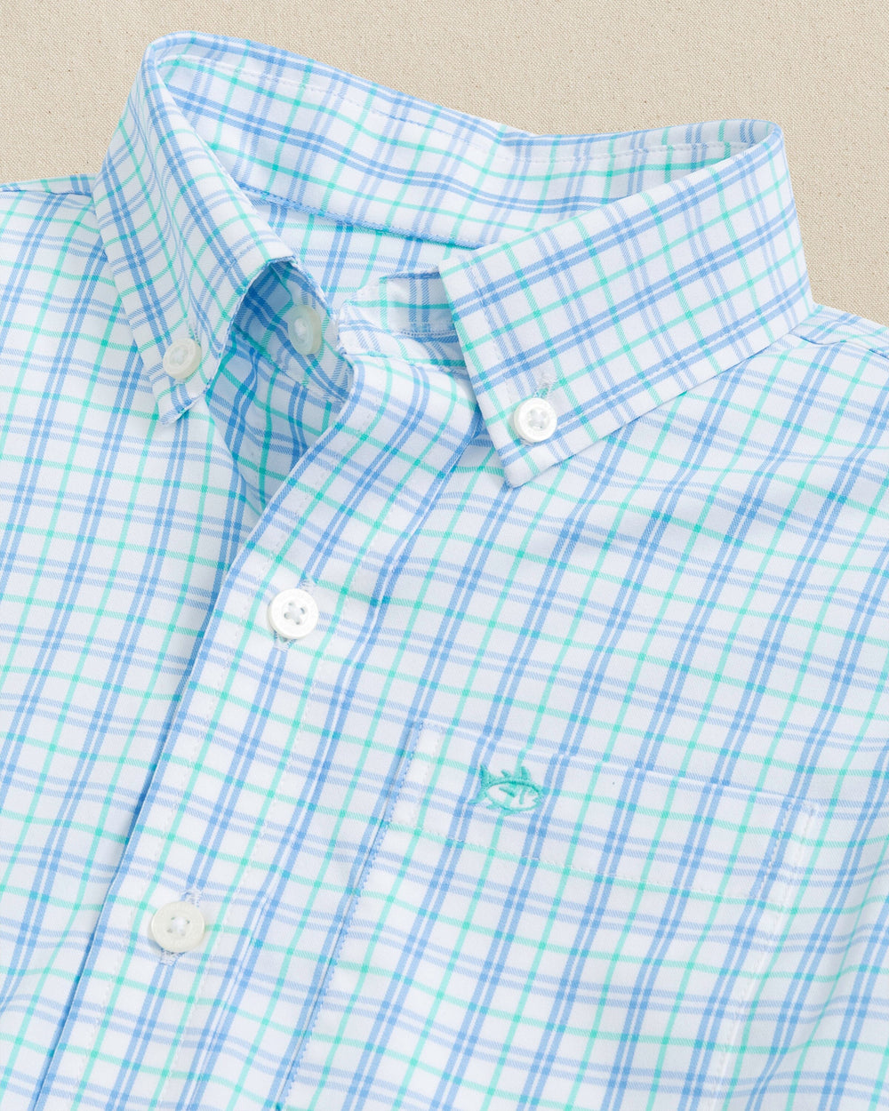 Boys Intercoastal Turnberry Plaid Long Sleeve Sport Shirt