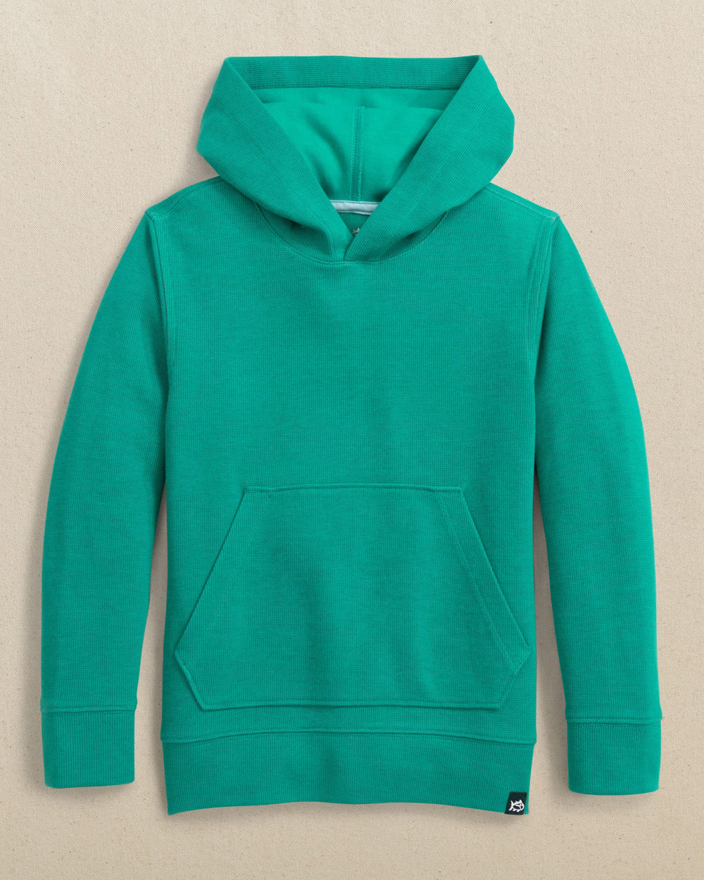 The front view of the Southern Tide Boys Pearl Cove Fleece Hoodie by Southern Tide - Spruce Shade