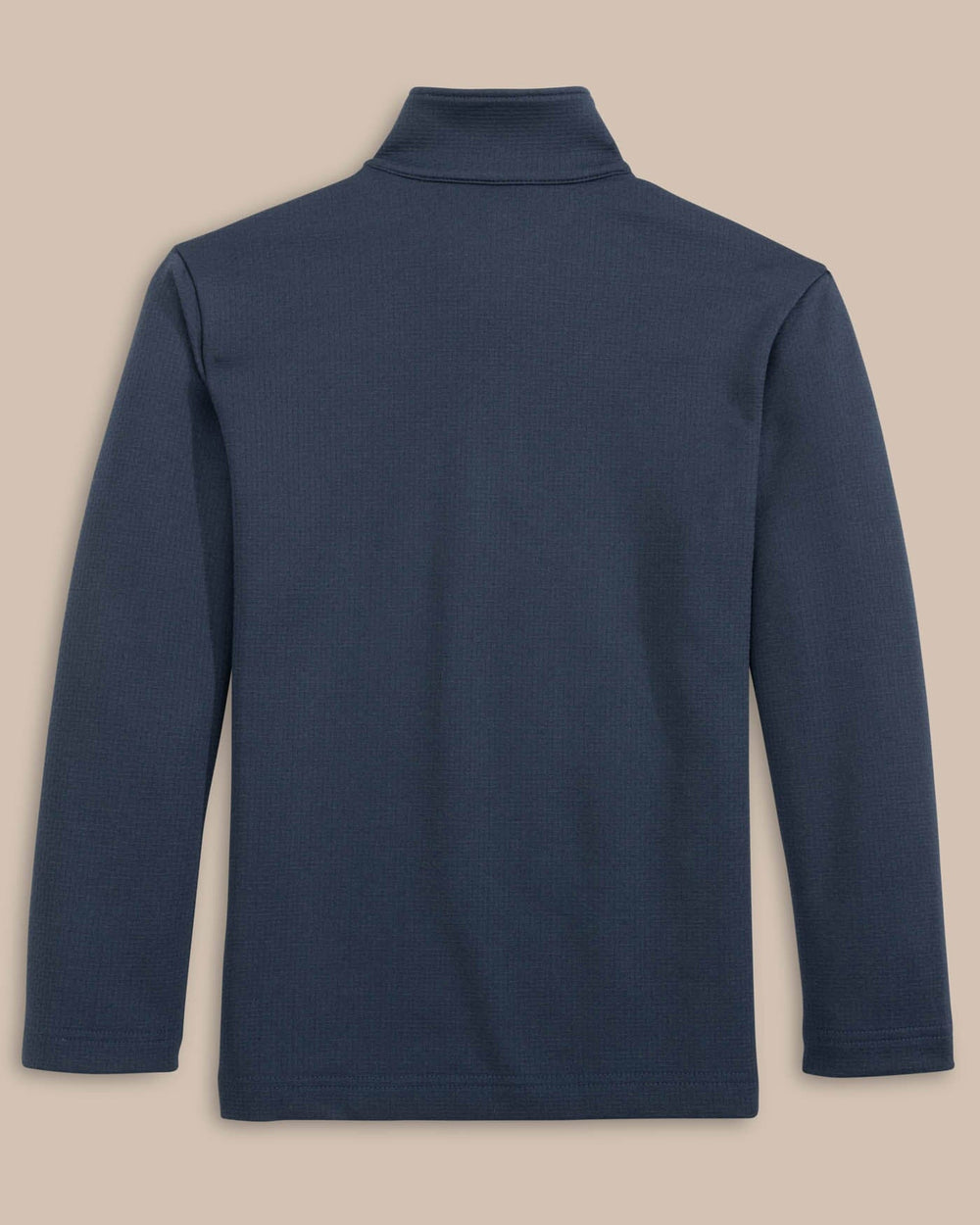 The back view of the Southern Tide Boys Schooner Quarter Zip by Southern Tide - Dress Blue