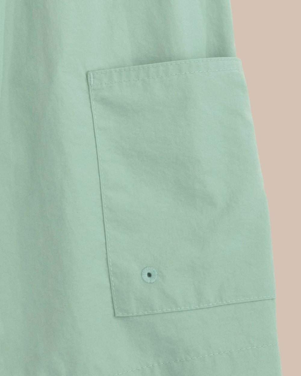 The detail view of the Southern Tide Boys Shoreline Active Short by Southern Tide - Green Surf