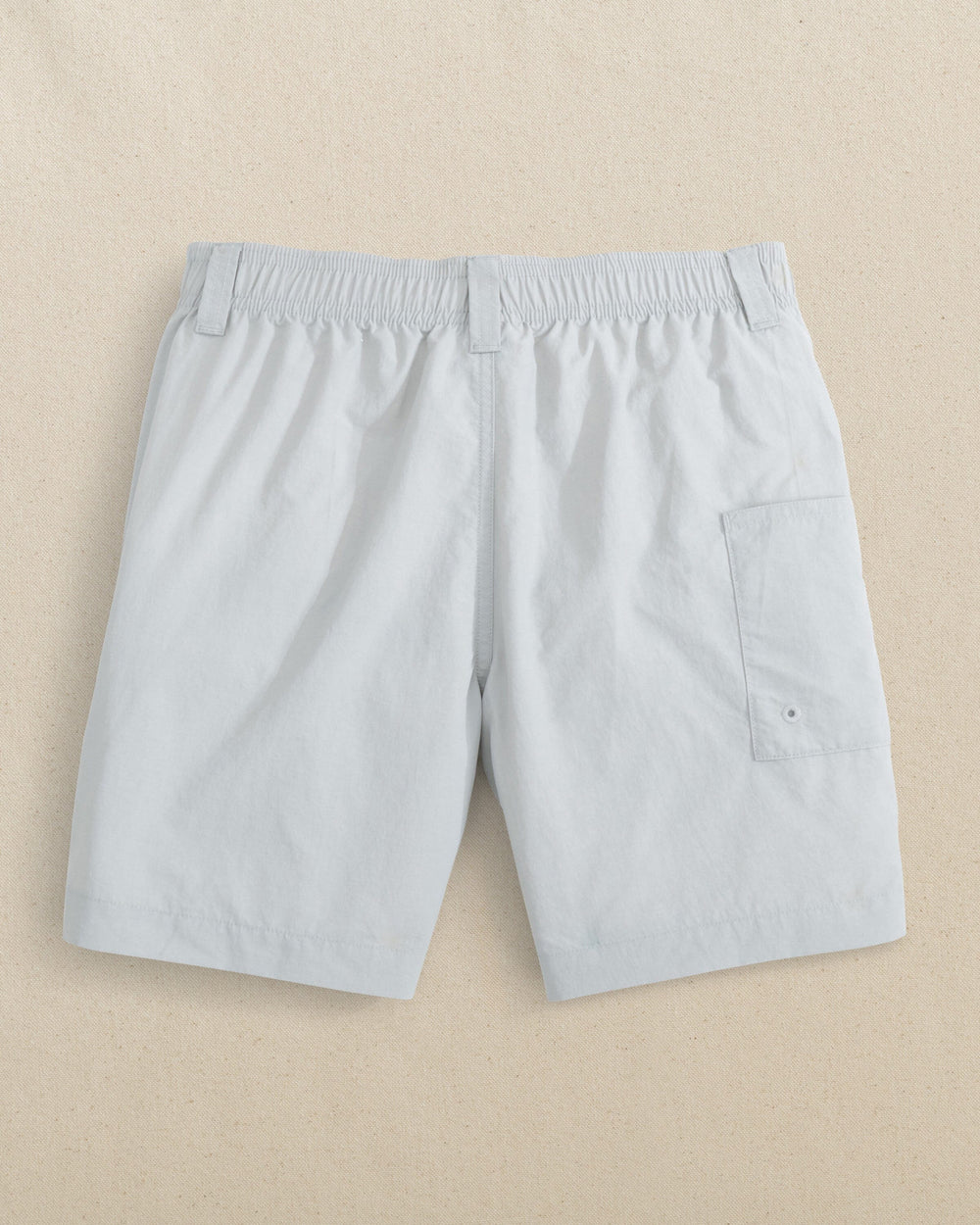 The back view of the Southern Tide Boys Shoreline Active Short by Southern Tide - Seagull Grey